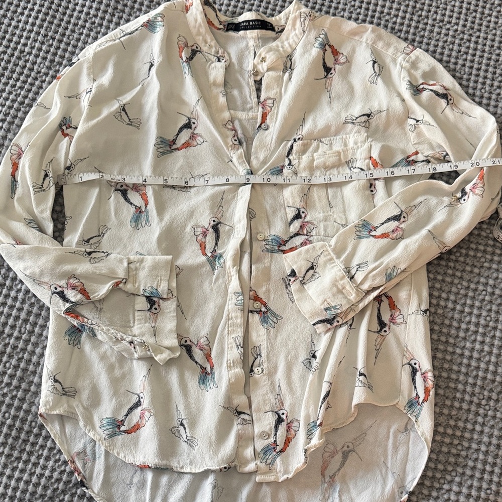 Zara  Hummingbird Pattern Blouse